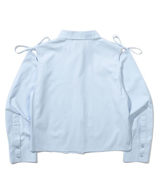 ROMANTIC CROWN(ロマンティッククラウン)の「A'GEM/9 × .kom『ROMANTIC CROWN/ロマンティッククラウン』SHOULDER OPEN RIBBON SHIRT /ショルダーオープンリボン 長袖シャツ(シャツ/ブラウス・レディース・ホワイト/ブラック/ライトブルー・M)」の11枚目の写真
