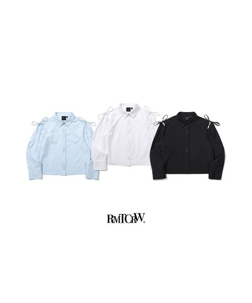 ROMANTIC CROWN(ロマンティッククラウン)の「A'GEM/9 × .kom『ROMANTIC CROWN/ロマンティッククラウン』SHOULDER OPEN RIBBON SHIRT /ショルダーオープンリボン 長袖シャツ(シャツ/ブラウス・レディース・ホワイト/ブラック/ライトブルー・M)」の17枚目の写真