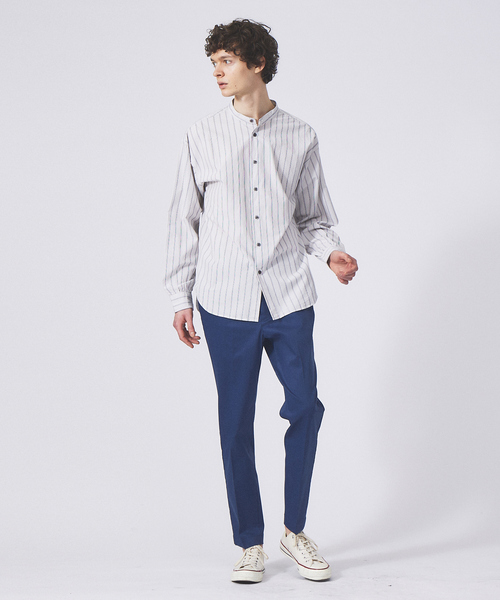 ABAHOUSE GRAY(アバハウスグレイ)の「【Natural Cotton】バンドカラー ストライプシャツ(シャツ/ブラウス・メンズ・ブルー/グレイッシュベージュ/グリーン・46/48/50)」の17枚目の写真