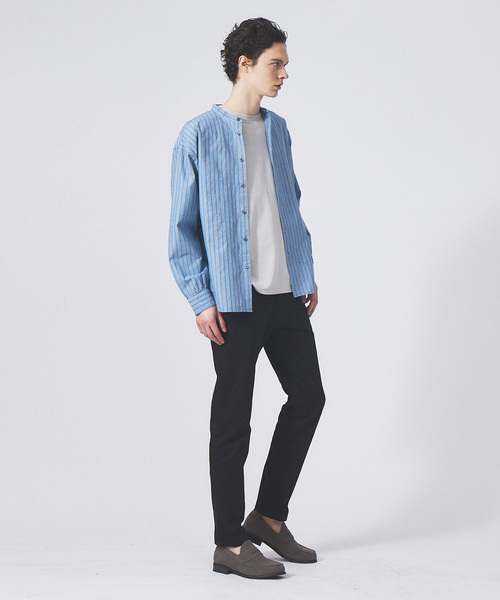 ABAHOUSE GRAY(アバハウスグレイ)の「【Natural Cotton】バンドカラー ストライプシャツ(シャツ/ブラウス・メンズ・ブルー/グレイッシュベージュ/グリーン・46/48/50)」の22枚目の写真