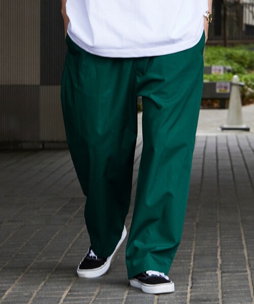 FREAK'S STORE（フリークスストア）の「限定展開 LOOSE FIT イージーワークパンツ/ワイドパンツ/チノ/デニム（チノパンツ・メンズ・グリーン/ネイビー/ブラック/ライトインディゴブルー/ベージュ/ダークインディゴブルー/ブラック系その他/ネイビー系/オリーブ・MEDIUM/SMALL/LARGE）」の14枚目の写真