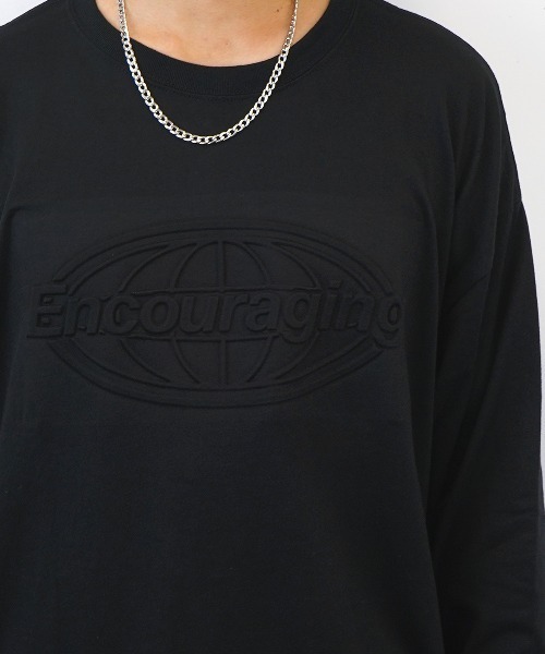 FUNALIVE(ファンアライブ)の「BF2 select ワイドシルエット エンボス ロングスリーブTシャツ(Tシャツ/カットソー・メンズ・ホワイト/ブラック/グリーン・LL/L/M)」の1枚目の写真