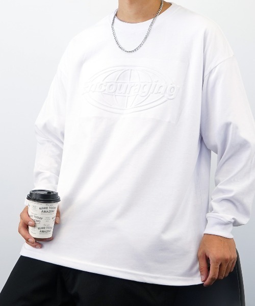 FUNALIVE(ファンアライブ)の「BF2 select ワイドシルエット エンボス ロングスリーブTシャツ(Tシャツ/カットソー・メンズ・ホワイト/ブラック/グリーン・LL/L/M)」の7枚目の写真