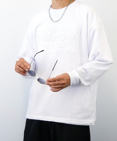 FUNALIVE(ファンアライブ)の「BF2 select ワイドシルエット エンボス ロングスリーブTシャツ(Tシャツ/カットソー・メンズ・ホワイト/ブラック/グリーン・LL/L/M)」の8枚目の写真
