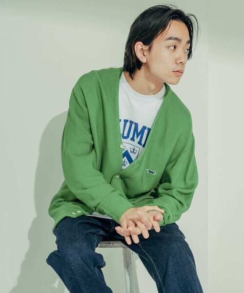 PENNEYS（ぺニーズ）の「『別注』PENNEYS×DOORS　THEFOXVネックニットカーディガン（カーディガン/ボレロ・メンズ・ブラック/ネイビー/オフホワイト/グリーン/ブルー/イエロー・MEDIUM/LARGE/X-LARGE）」の4枚目の写真