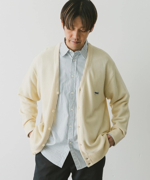 PENNEYS（ぺニーズ）の「『別注』PENNEYS×DOORS　THEFOXVネックニットカーディガン（カーディガン/ボレロ・メンズ・ブラック/ネイビー/オフホワイト/グリーン/ブルー/イエロー・MEDIUM/LARGE/X-LARGE）」の18枚目の写真