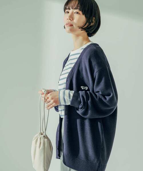 PENNEYS（ぺニーズ）の「『別注』PENNEYS×DOORS　THEFOXVネックニットカーディガン（カーディガン/ボレロ・メンズ・ブラック/ネイビー/オフホワイト/グリーン/ブルー/イエロー・MEDIUM/LARGE/X-LARGE）」の7枚目の写真