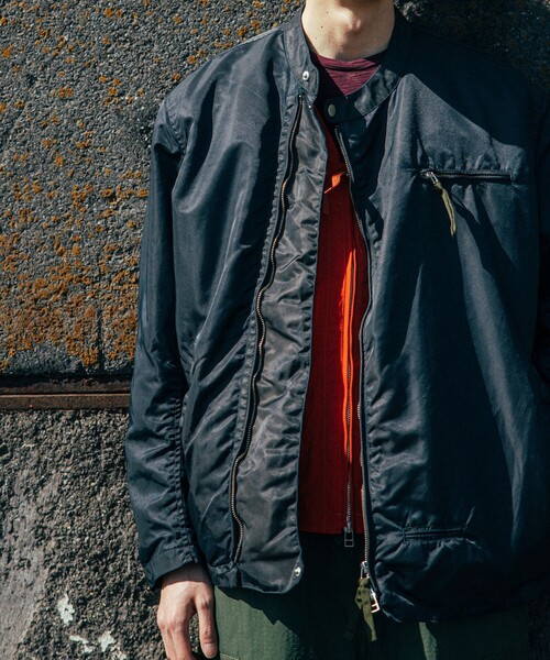 dip（ディップ）の「dip × BEAMS PLUS / 別注 Single Riders Jacket（ブルゾン・メンズ・チャコールグレー/グリーン系その他5・L/XL/M/S）」の3枚目の写真
