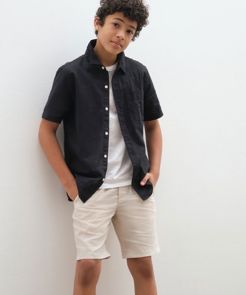 GAP(ギャップ)の「コットンリネン オックスフォードシャツ (キッズ)(シャツ/ブラウス・キッズ・ブラック/ストライプ/ホワイト/その他/その他1/ホワイト×ネイビー/ベージュ・L/XXL/M/S/XS/XL)」の4枚目の写真