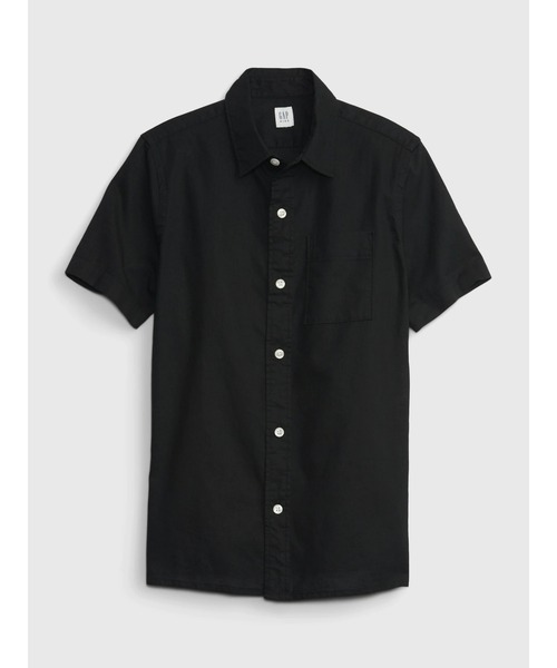 GAP(ギャップ)の「コットンリネン オックスフォードシャツ (キッズ)(シャツ/ブラウス・キッズ・ブラック/ストライプ/ホワイト/その他/その他1/ホワイト×ネイビー/ベージュ・L/XXL/M/S/XS/XL)」の9枚目の写真