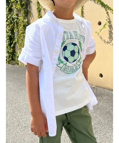 GAP(ギャップ)の「コットンリネン オックスフォードシャツ (キッズ)(シャツ/ブラウス・キッズ・ブラック/ストライプ/ホワイト/その他/その他1/ホワイト×ネイビー/ベージュ・L/XXL/M/S/XS/XL)」の20枚目の写真