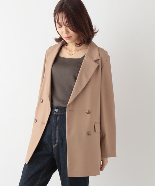 【美品】グローバルワーク　テーラーコート　ベージュ　GLOBAL WORK GLOBAL WORK コート チェスターコート 軽やかストレッチテーラー
