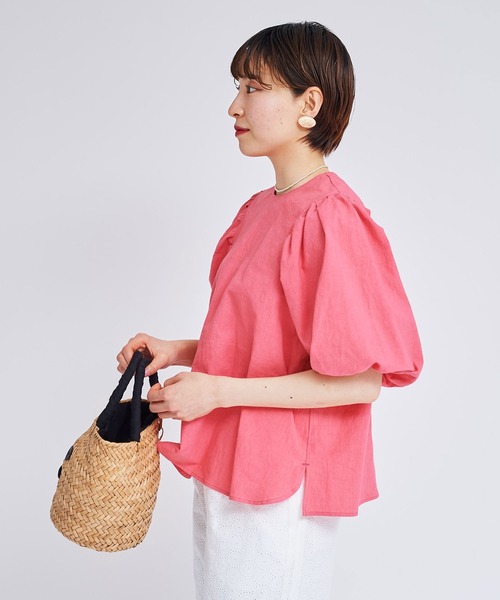I am I in fact...(アイアムアイインファクト)の「●Organic cotton ボールスリーブブラウス(シャツ/ブラウス・レディース・ピンク/ブラック/イエロー・FREE)」の3枚目の写真