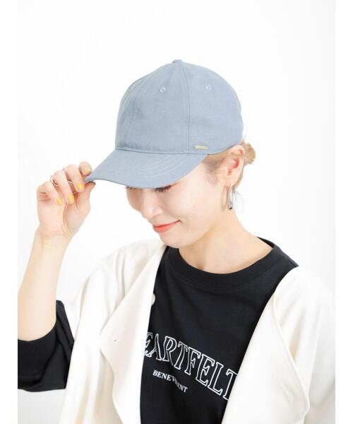 Samansa Mos2 blue（サマンサモスモスブルー）の「麻混キャップ（ハット・レディース・ブルー/ブラック/キナリ・ﾌﾘ-）」の4枚目の写真