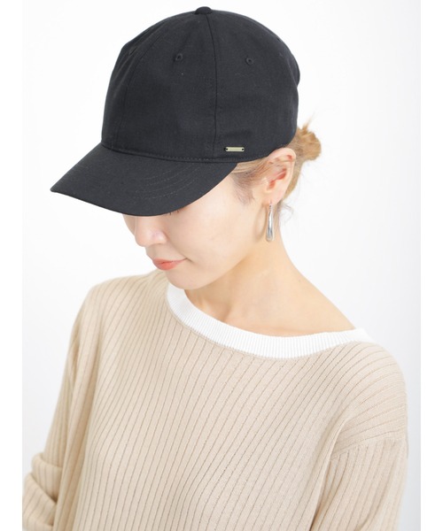 Samansa Mos2 blue（サマンサモスモスブルー）の「麻混キャップ（ハット・レディース・ブルー/ブラック/キナリ・ﾌﾘ-）」の3枚目の写真
