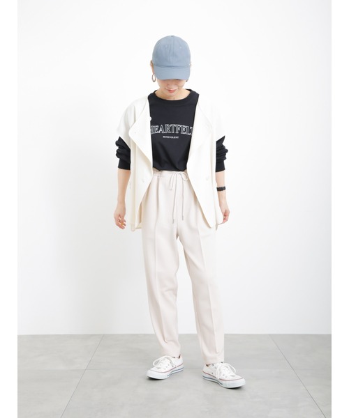 Samansa Mos2 blue（サマンサモスモスブルー）の「麻混キャップ（ハット・レディース・ブルー/ブラック/キナリ・ﾌﾘ-）」の11枚目の写真