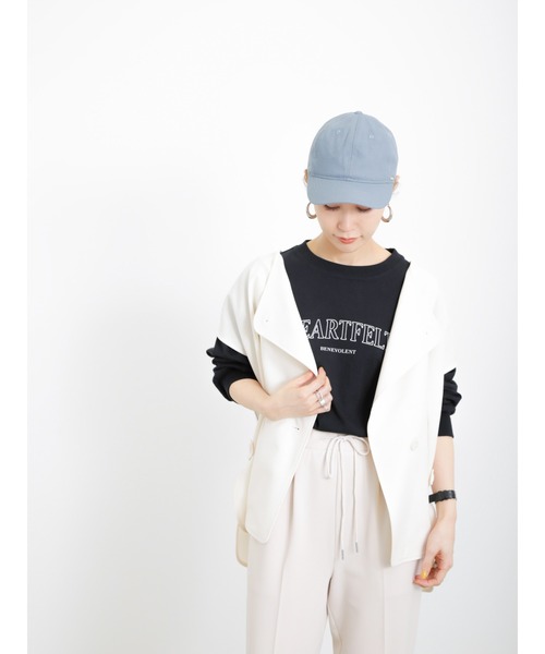 Samansa Mos2 blue（サマンサモスモスブルー）の「麻混キャップ（ハット・レディース・ブルー/ブラック/キナリ・ﾌﾘ-）」の12枚目の写真