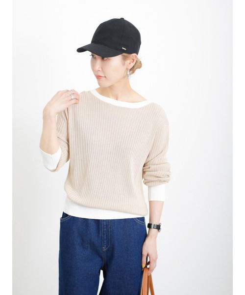 Samansa Mos2 blue（サマンサモスモスブルー）の「麻混キャップ（ハット・レディース・ブルー/ブラック/キナリ・ﾌﾘ-）」の19枚目の写真