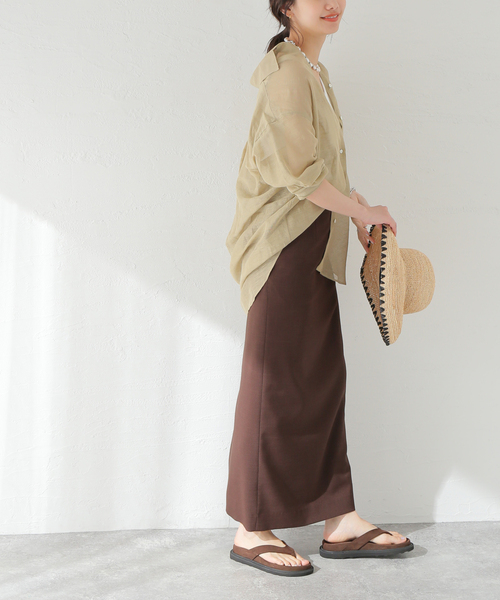 journal standard L'essage（ジャーナルスタンダードレサージュ）の「PEトロペンシルスカート（スカート・レディース・ブラック/ホワイト/ブラウン・38/36）」の11枚目の写真