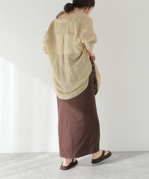 journal standard L'essage（ジャーナルスタンダードレサージュ）の「PEトロペンシルスカート（スカート・レディース・ブラック/ホワイト/ブラウン・38/36）」の12枚目の写真