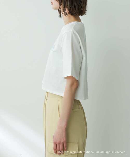 tシャツ EMILY IN PARIS × FUDGE / STRIPE L/S TEE レディース Emily in Paris Black Dress Women's Relaxed T-Shirt