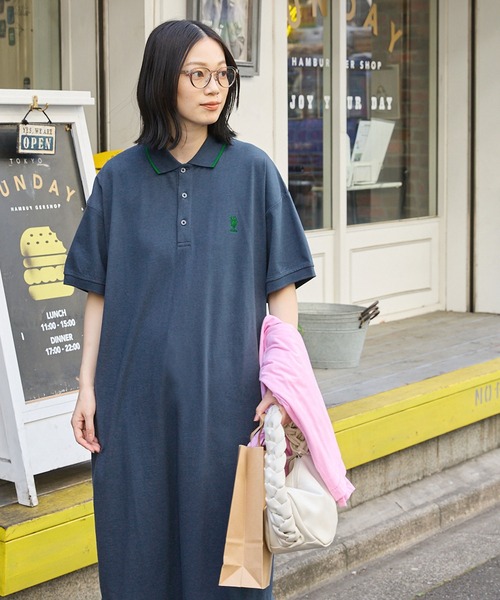 U.S. POLO ASSN.(ユーエスポロアッスン)の「U.S. POLO ASSN. /ユーエスポロアッスン 別注 ワンポイント刺繍 半袖ロングポロワンピース(ワンピース・レディース・ブラック/オートミール/ネイビー/ブラック×ホワイト/グリーン・FREE)」の22枚目の写真