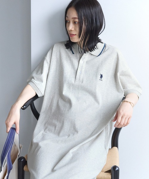 U.S. POLO ASSN.(ユーエスポロアッスン)の「U.S. POLO ASSN. /ユーエスポロアッスン 別注 ワンポイント刺繍 半袖ロングポロワンピース(ワンピース・レディース・ブラック/オートミール/ネイビー/ブラック×ホワイト/グリーン・FREE)」の10枚目の写真