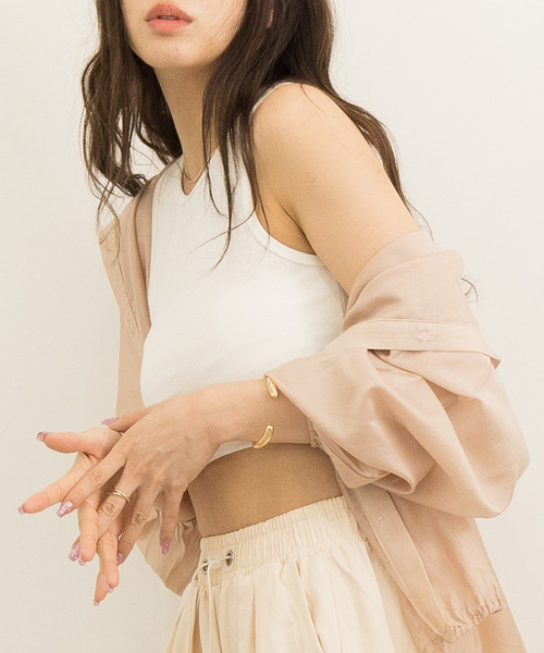 DAY CLOSET(デイ クローゼット)の「レディース ラウンドネッククロップド丈タンクトップ(タンクトップ・レディース・ホワイト/ベージュ/ブラック/杢グレー・L/M/XL)」の18枚目の写真
