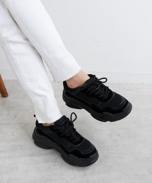 Fabby fabby（ファビィーファビィー）の「ボリュームソールスニーカー（スニーカー・レディース・ブラウン/ブラック/ブラック系その他/ベージュ/ホワイト/レオパード/ブラック×ホワイト/ブラック×ブラック/ベージュ系その他/ブラック×グレー・LARGE/MEDIUM/SMALL）」の5枚目の写真