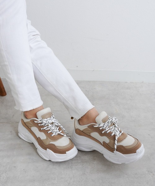 Fabby fabby（ファビィーファビィー）の「ボリュームソールスニーカー（スニーカー・レディース・ブラウン/ブラック/ブラック系その他/ベージュ/ホワイト/レオパード/ブラック×ホワイト/ブラック×ブラック/ベージュ系その他/ブラック×グレー・LARGE/MEDIUM/SMALL）」の8枚目の写真