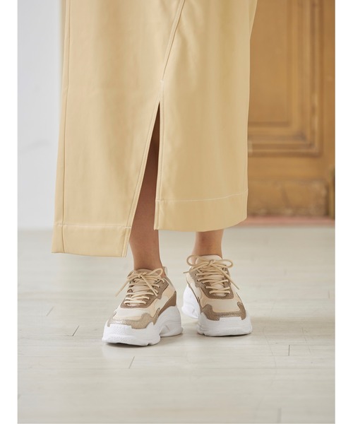 Fabby fabby（ファビィーファビィー）の「ボリュームソールスニーカー（スニーカー・レディース・ブラウン/ブラック/ブラック系その他/ベージュ/ホワイト/レオパード/ブラック×ホワイト/ブラック×ブラック/ベージュ系その他/ブラック×グレー・LARGE/MEDIUM/SMALL）」の9枚目の写真