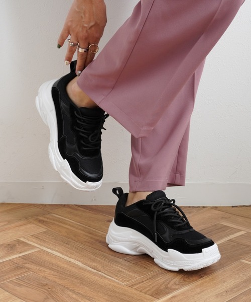 Fabby fabby（ファビィーファビィー）の「ボリュームソールスニーカー（スニーカー・レディース・ブラウン/ブラック/ブラック系その他/ベージュ/ホワイト/レオパード/ブラック×ホワイト/ブラック×ブラック/ベージュ系その他/ブラック×グレー・LARGE/MEDIUM/SMALL）」の22枚目の写真