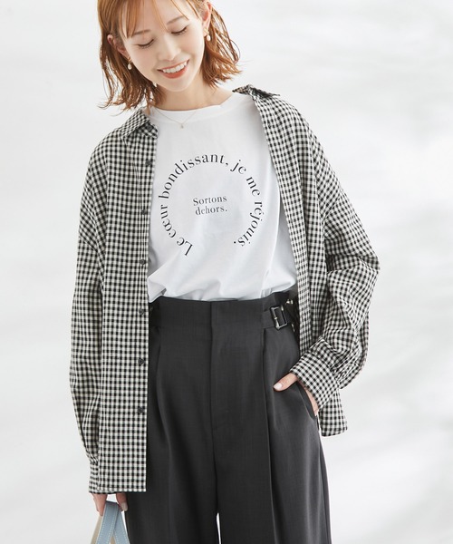ROPE' PICNIC(ロペピクニック)の「洗える/麻混カラーシャツ(シャツ/ブラウス・レディース・サックスブルー/オフホワイト/オレンジ/ブラック/ターコイズブルー/ブラック系その他・38)」の4枚目の写真
