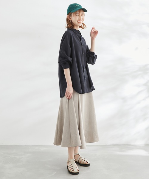 ROPE' PICNIC(ロペピクニック)の「洗える/麻混カラーシャツ(シャツ/ブラウス・レディース・サックスブルー/オフホワイト/オレンジ/ブラック/ターコイズブルー/ブラック系その他・38)」の12枚目の写真