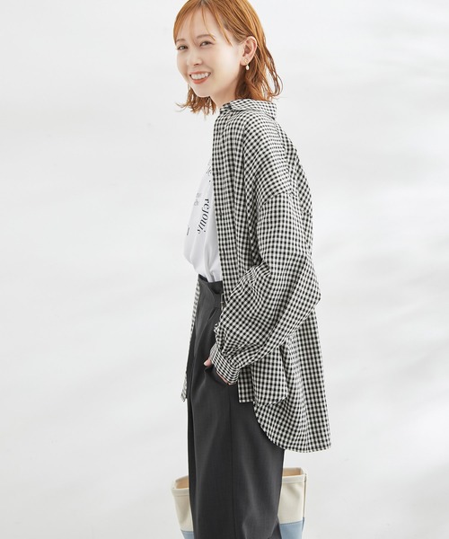 ROPE' PICNIC(ロペピクニック)の「洗える/麻混カラーシャツ(シャツ/ブラウス・レディース・サックスブルー/オフホワイト/オレンジ/ブラック/ターコイズブルー/ブラック系その他・38)」の15枚目の写真