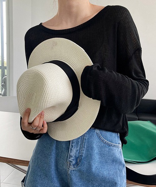 leune(ルネ)の「シアーリブロンT(Tシャツ/カットソー・レディース・ブラック/アイボリー/グレー・FREE)」の8枚目の写真
