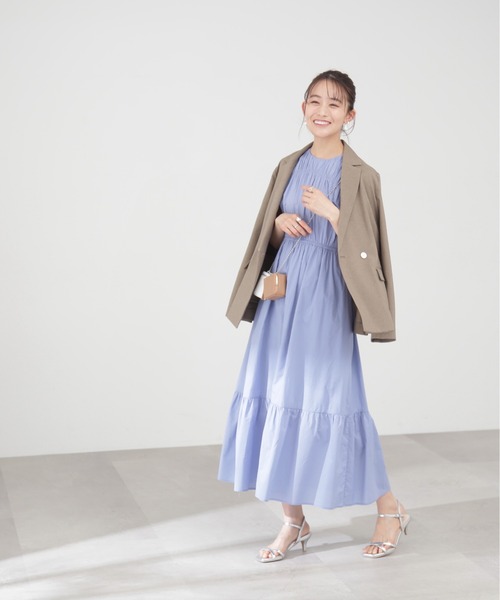 N.（N. Natural Beauty Basic）（エヌエヌナチュラルビューティーベーシック）の「【S Size Line】◆ストレッチダブルブレストライトジャケット（テーラードジャケット・レディース・ベージュ/ネイビー・SMALL/MEDIUM）」の10枚目の写真