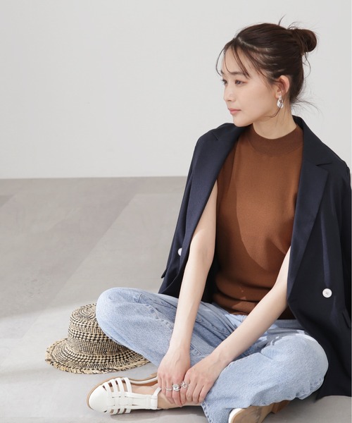 N.（N. Natural Beauty Basic）（エヌエヌナチュラルビューティーベーシック）の「【S Size Line】◆ストレッチダブルブレストライトジャケット（テーラードジャケット・レディース・ベージュ/ネイビー・SMALL/MEDIUM）」の15枚目の写真