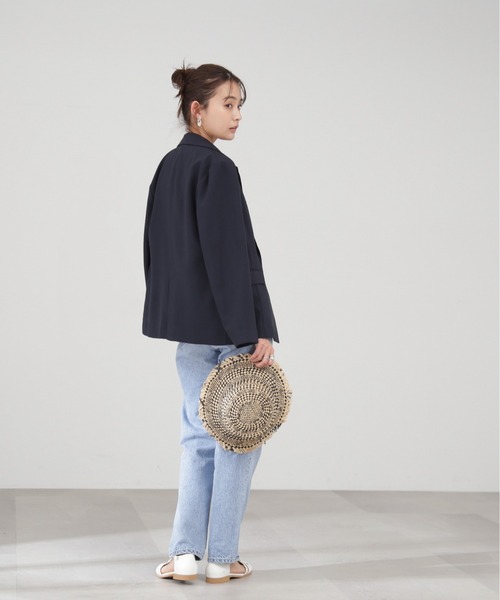 N.（N. Natural Beauty Basic）（エヌエヌナチュラルビューティーベーシック）の「【S Size Line】◆ストレッチダブルブレストライトジャケット（テーラードジャケット・レディース・ベージュ/ネイビー・SMALL/MEDIUM）」の11枚目の写真