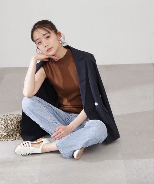 N.（N. Natural Beauty Basic）（エヌエヌナチュラルビューティーベーシック）の「【S Size Line】◆ストレッチダブルブレストライトジャケット（テーラードジャケット・レディース・ベージュ/ネイビー・SMALL/MEDIUM）」の18枚目の写真