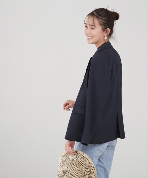 N.（N. Natural Beauty Basic）（エヌエヌナチュラルビューティーベーシック）の「【S Size Line】◆ストレッチダブルブレストライトジャケット（テーラードジャケット・レディース・ベージュ/ネイビー・SMALL/MEDIUM）」の9枚目の写真