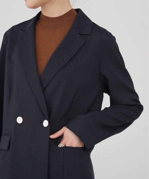 N.（N. Natural Beauty Basic）（エヌエヌナチュラルビューティーベーシック）の「【S Size Line】◆ストレッチダブルブレストライトジャケット（テーラードジャケット・レディース・ベージュ/ネイビー・SMALL/MEDIUM）」の12枚目の写真
