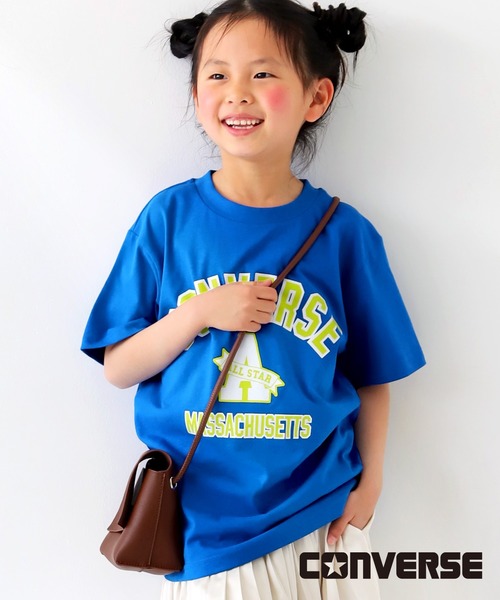 antiqua（アンティカ）の「アメカジコンバースロゴT（Tシャツ/カットソー・キッズ・杢グレー/ブルー・140/150/160/130）」の2枚目の写真