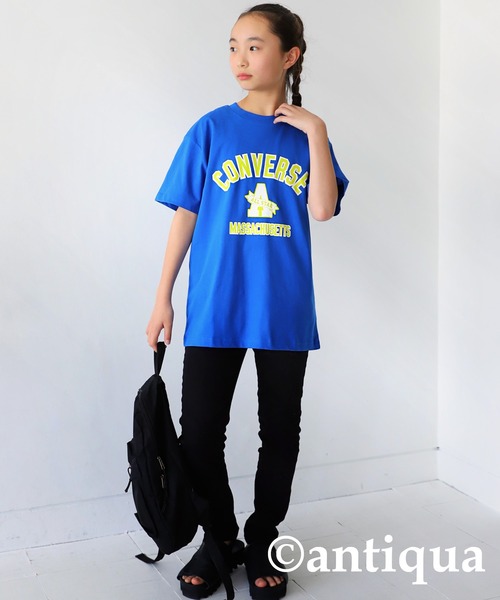 antiqua（アンティカ）の「アメカジコンバースロゴT（Tシャツ/カットソー・キッズ・杢グレー/ブルー・140/150/160/130）」の15枚目の写真