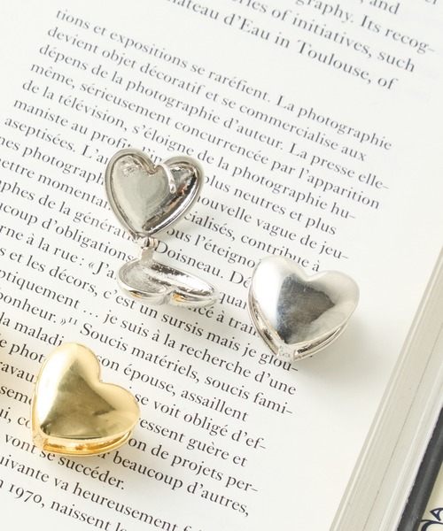 WEGO（ウィゴー）の「WEGO/ハートピアス（ピアス（両耳用）・レディース・シルバー/ゴールド・FREE）」の2枚目の写真