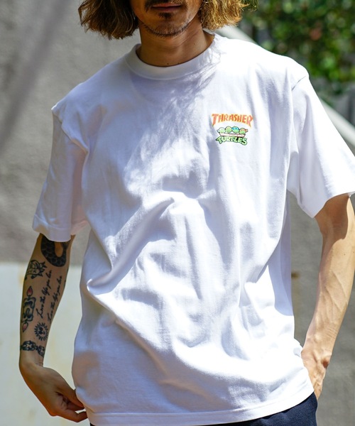 THRASHER(スラッシャー)の「【直営店限定モデル】NINJA TURTLES 6 S/S T-SHIRTS/スラッシャー半袖Tシャツ(Tシャツ/カットソー・メンズ・イエロー/ホワイト/ブラック/ダークグリーン・MEDIUM/LARGE/X-LARGE/XX-LARGE)」の2枚目の写真