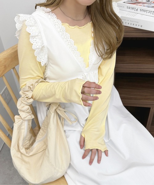 apres jour（アプレジュール）の「フィンガーホールカットインナー【ZOZOTOWN限定アイテム】（Tシャツ/カットソー・レディース・オフホワイト/ピンク/ミント/ライトイエロー・X-LARGE/フリー）」の19枚目の写真