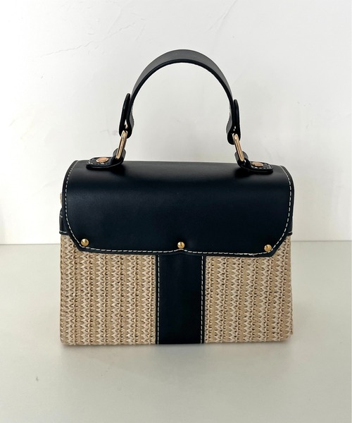 prose verse(プロズヴェール)の「フロントベルトバッグ(かごバッグ・レディース・アイボリー/ブラック・フリ-)」の10枚目の写真