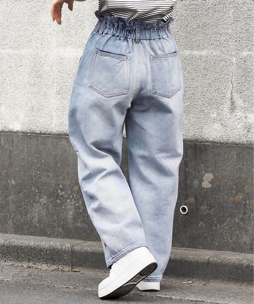 tiptop（ティップトップ）の「ハート刺繍ハイウエストパンツ（デニムパンツ・レディース・ブラック/サックスブルー・FREE）」の8枚目の写真