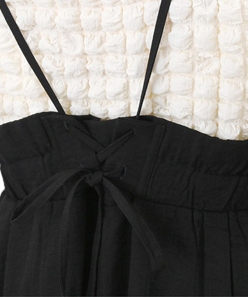 STYLEBLOCK(スタイルブロック)の「リネンタッチレースアップキャミワンピース(ワンピース・レディース・オレンジ/ライトベージュ/ブラック/グリーン/ブルー・M)」の10枚目の写真